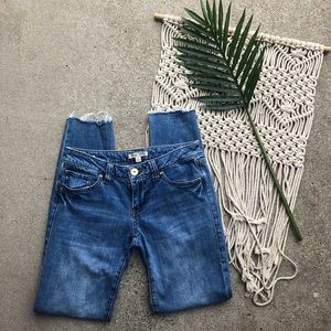 CAbi Frayed Jeans Size 2
